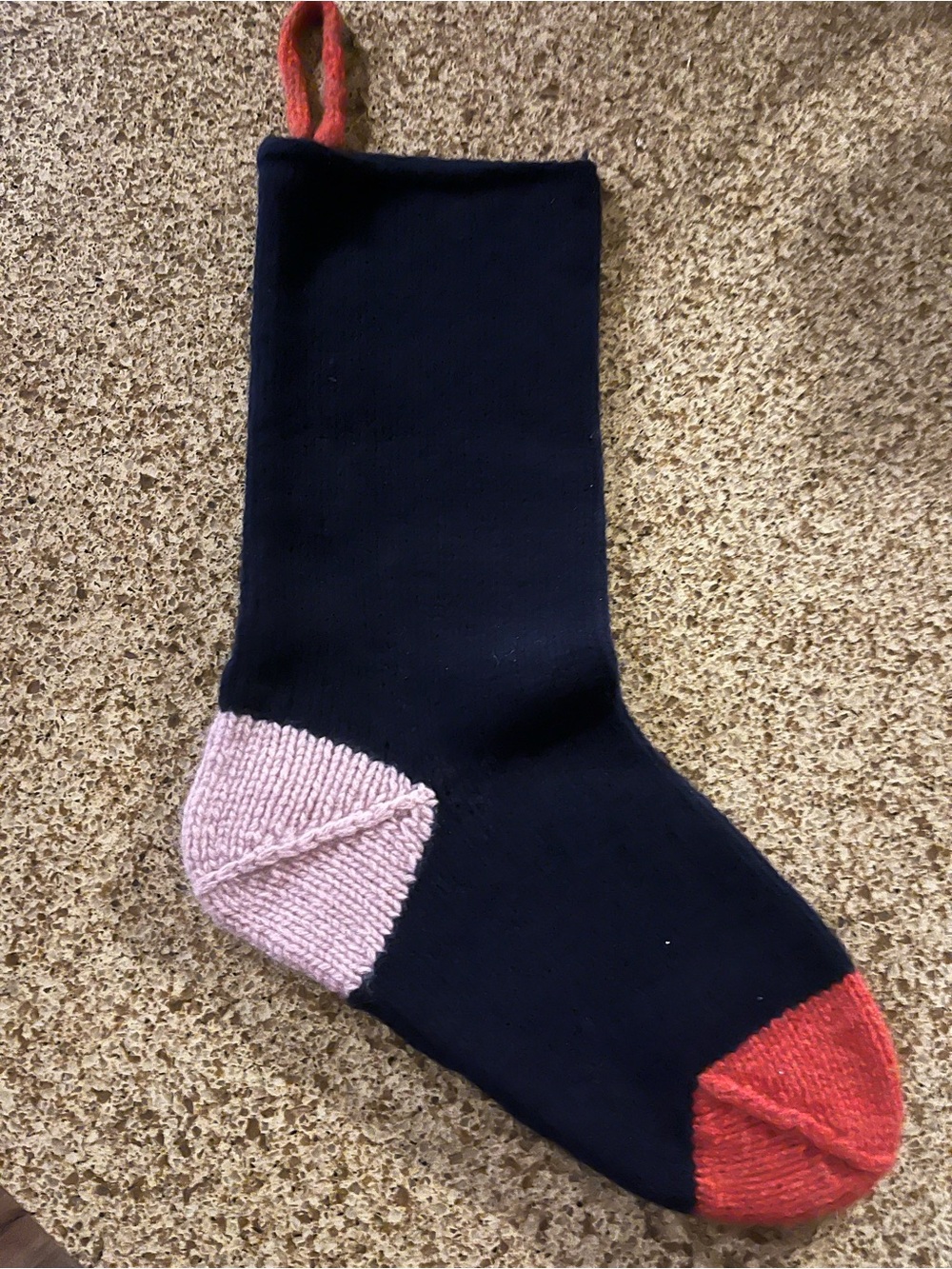 J. CREW 100% Wool Colourblock Christmas Stocking